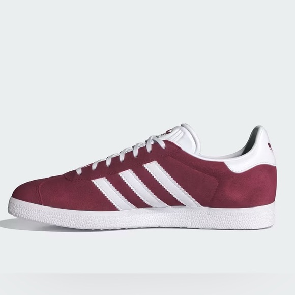 Burgundy & White Gazelle Shoes - Picture 2 of 10